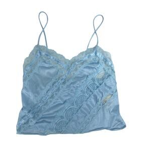 VTG 70s Lace Camisole Spaghetti Strap Baby Doll Sz M Union USA Fairy Coquette